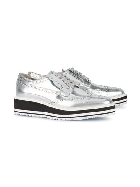 prada brogues silver|Prada Brogues for Women .